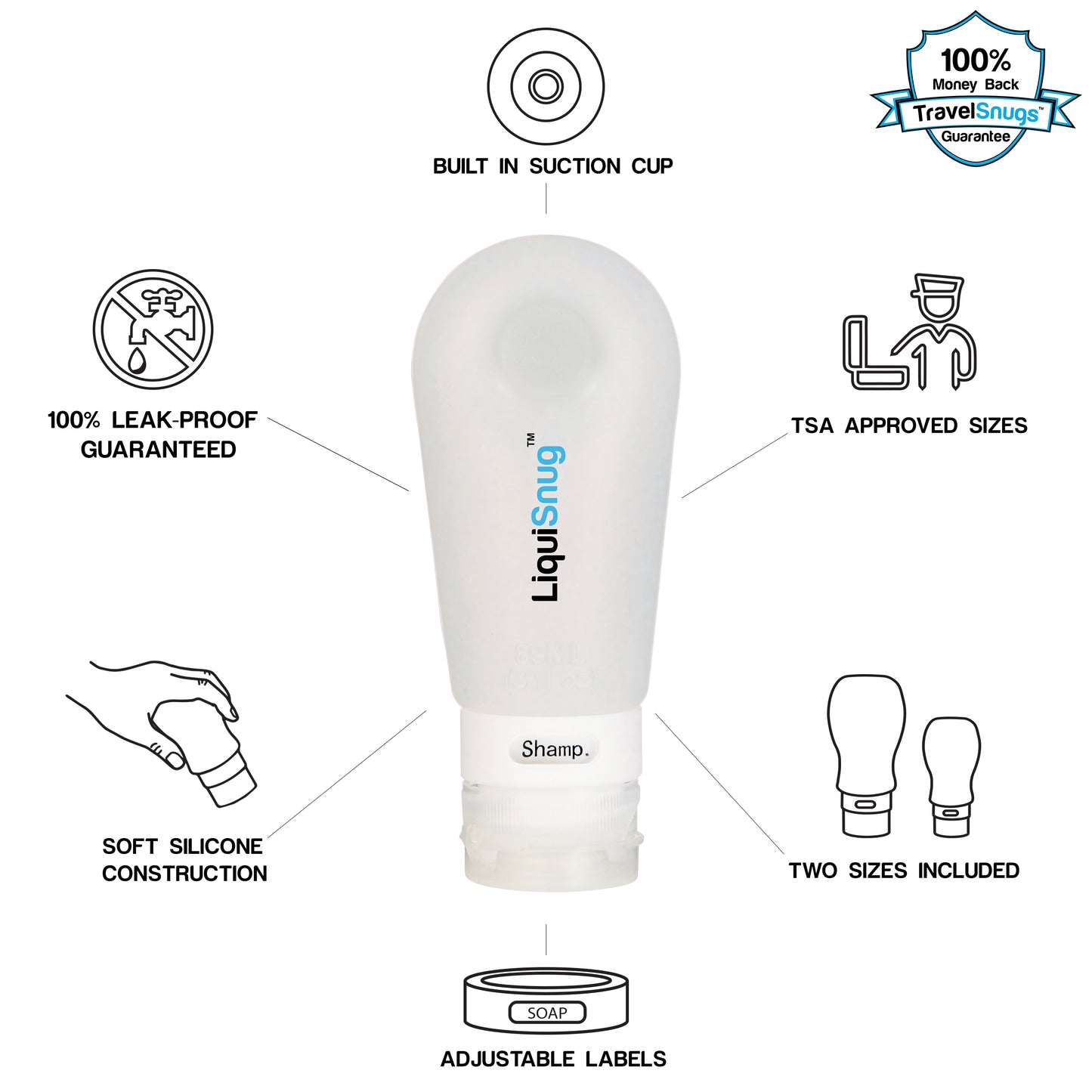 LiquiSnugs - Luxury Silicone Travel Bottles