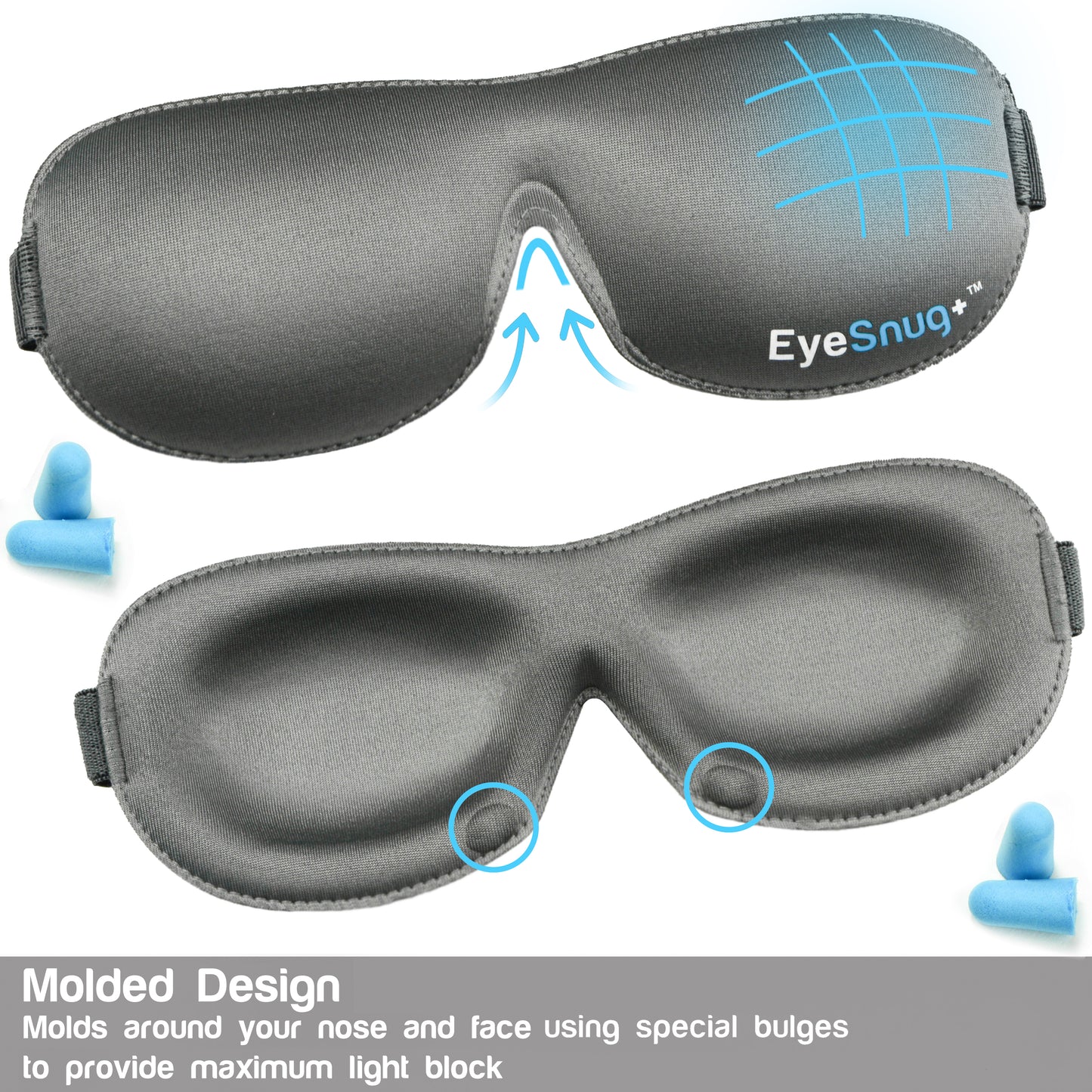 EyeSnug+ Sleep Mask and Ear Plug Set - 2 Pack