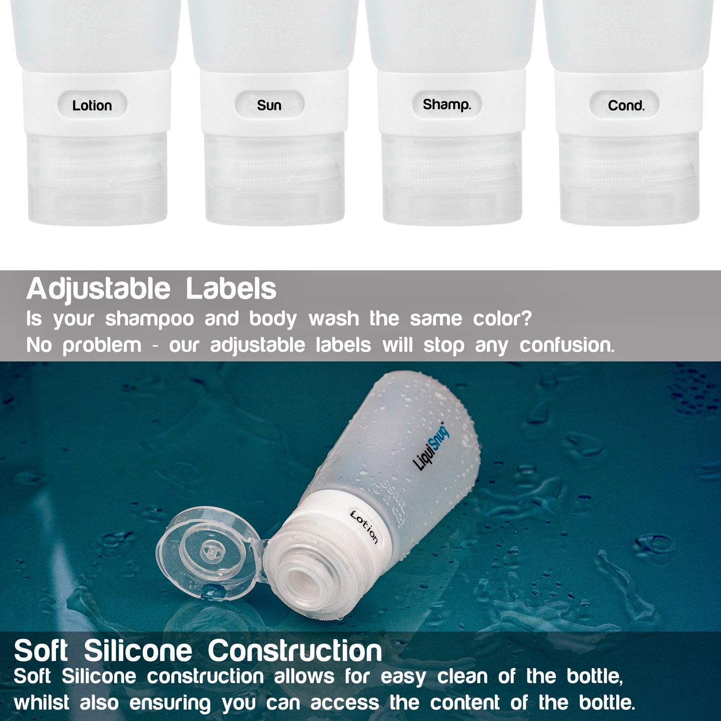 LiquiSnugs - Luxury Silicone Travel Bottles