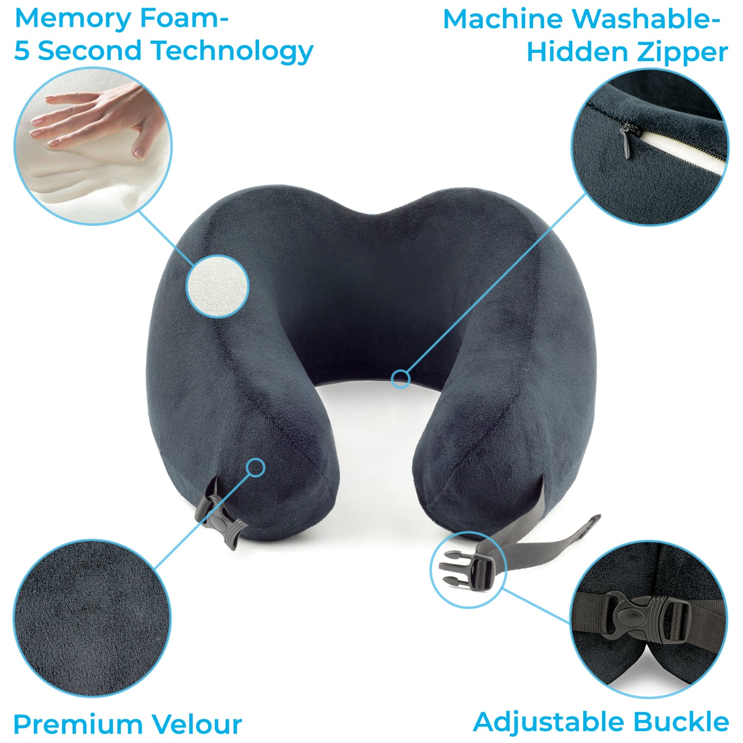 NeckSnug - Luxury Travel Pillow - Sleep Kit Bundle