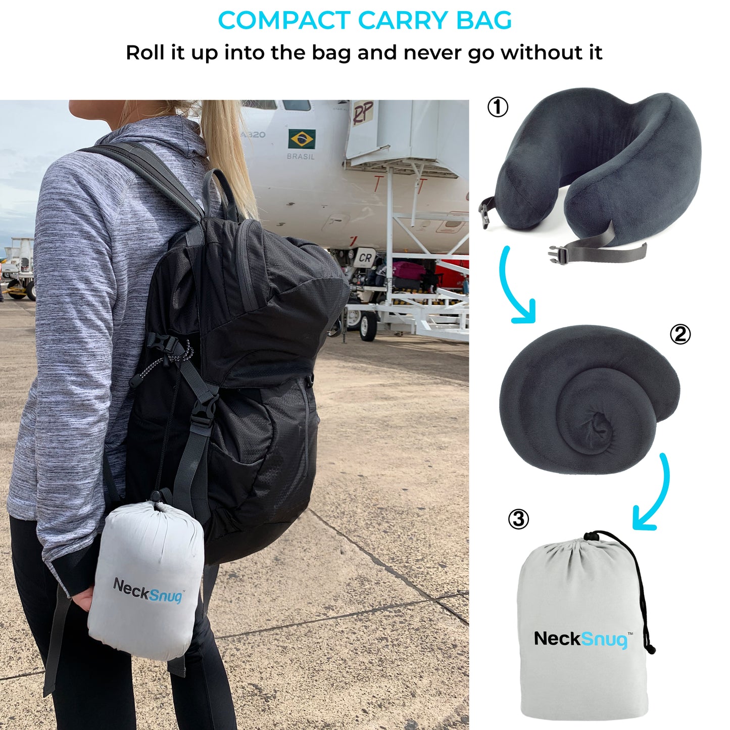 NeckSnug - Luxury Travel Pillow - Sleep Kit Bundle