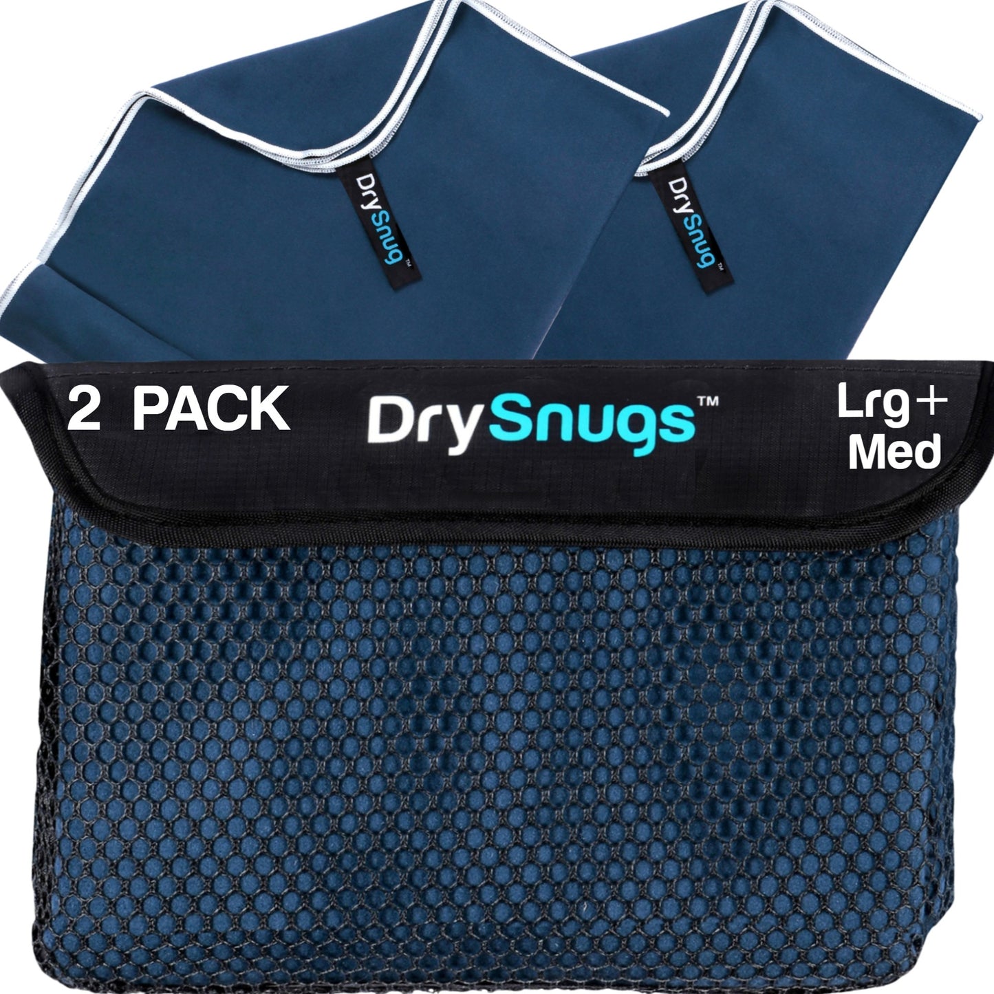 DrySnugs - Luxury Microfiber Travel Towels - 2 Pack
